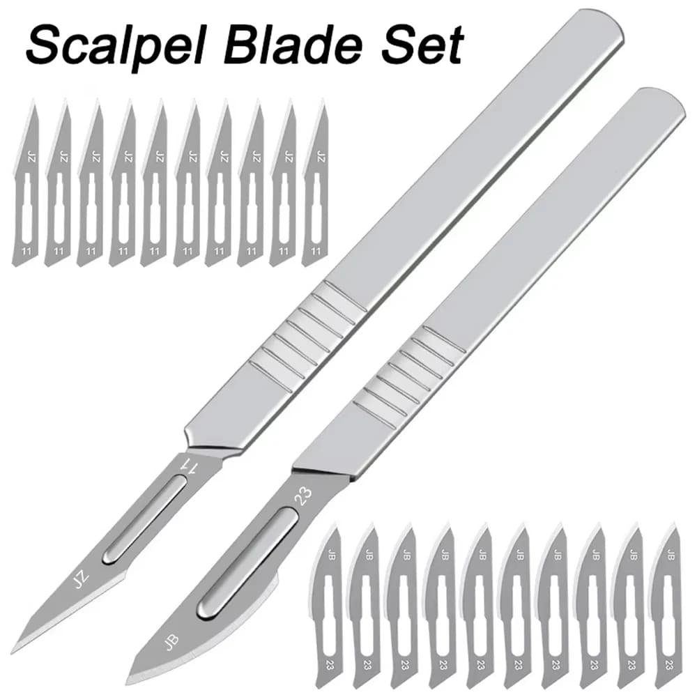 Industrial Carbon Steel Scalpel Blades Handle Scalpel for Biology Anatomy Practicing DIY Cutting Tool PCB Repair Sculpting