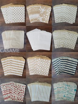 50pcs/ Lot treat candy bag high quality Party Favor Paper Bags Chevron Polka Dot Stripe Printed Paper craft Bags Bakery Bags