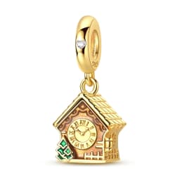 Hot 925 Sterling Silver Gold Charm Bead Pendant Airplane Elephant Heart Box Charm Fit Original Bracelet Woman DIY Jewelry Gift