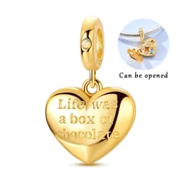 Hot 925 Sterling Silver Gold Charm Bead Pendant Airplane Elephant Heart Box Charm Fit Original Bracelet Woman DIY Jewelry Gift