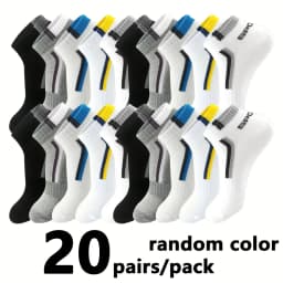30Pairs Men Socks Mesh Breathable Short Casual Socks Color-block Sports Sock Sports Socks Absorb Sweat Ankle