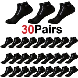 30Pairs Men Socks Mesh Breathable Short Casual Socks Color-block Sports Sock Sports Socks Absorb Sweat Ankle