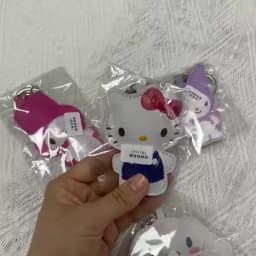 New Japanese Cute Sanrio Cartoon Leather Pinch Keyring Jade Guigou Melody Hello Kitty Melody High Beauty Pendant