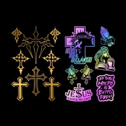 8 PCS/1Set Multiple Crosses Cross Motorcycle Stickers Moto Motor Scooter Body Helmet Fairing Fuel Tank Vinyl Accessories Decals
