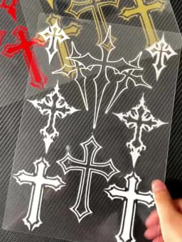 8 PCS/1Set Multiple Crosses Cross Motorcycle Stickers Moto Motor Scooter Body Helmet Fairing Fuel Tank Vinyl Accessories Decals