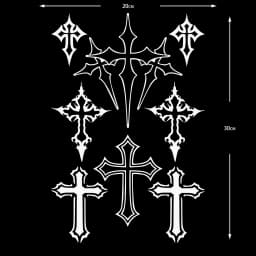8 PCS/1Set Multiple Crosses Cross Motorcycle Stickers Moto Motor Scooter Body Helmet Fairing Fuel Tank Vinyl Accessories Decals