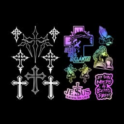 8 PCS/1Set Multiple Crosses Cross Motorcycle Stickers Moto Motor Scooter Body Helmet Fairing Fuel Tank Vinyl Accessories Decals