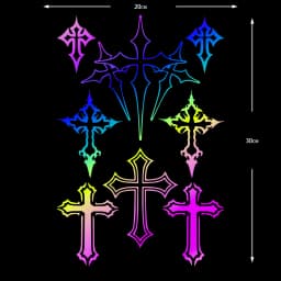 8 PCS/1Set Multiple Crosses Cross Motorcycle Stickers Moto Motor Scooter Body Helmet Fairing Fuel Tank Vinyl Accessories Decals