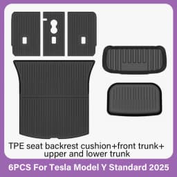 TPE Car Floor Mats for New Tesla Model Y Standard 2025+ Waterproof Cargo Liner Non-Slip Trunk Mats Foot Pads Luggage Mat ModelY