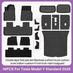 TPE Car Floor Mats for New Tesla Model Y Standard 2025+ Waterproof Cargo Liner Non-Slip Trunk Mats Foot Pads Luggage Mat ModelY
