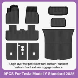TPE Car Floor Mats for New Tesla Model Y Standard 2025+ Waterproof Cargo Liner Non-Slip Trunk Mats Foot Pads Luggage Mat ModelY
