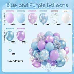40pcs 12inch Snowflake Purple Blue Latex Balloons Set for Frozen Theme Birthday Snow Queen Wonderland Party Decoration Supplies