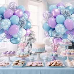 40pcs 12inch Snowflake Purple Blue Latex Balloons Set for Frozen Theme Birthday Snow Queen Wonderland Party Decoration Supplies