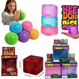 Trending Nee Doh Jellyfish & Cube Squish Toy, Soft Jelly Squeeze Stress Relief Fidget Toy, Sensory NeeDoh for Kids & Adults