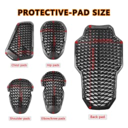 Motorcycle Protector Armor Anti-Shock Back Pad CE Level 2 Riding Shoulder Elbow Knee Pads Built-in Guard Gear for Riding Safety