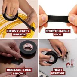 Black Electrical Tape Insulation Tape Electrical Insulating Tape Strong Adhesive Wire Harness Tapes Electrical Wiring Waterproof
