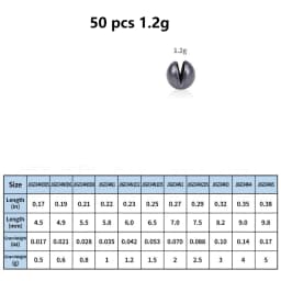 50pcs 0.5g-5g Round Split Shot Fishing Weights Lead Sinker Fishing Weight Removable Round Fishing Sinkers for Deep Water Fishing