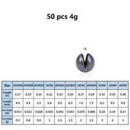 50pcs 0.5g-5g Round Split Shot Fishing Weights Lead Sinker Fishing Weight Removable Round Fishing Sinkers for Deep Water Fishing