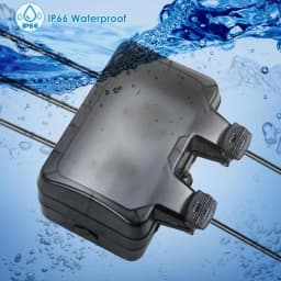 EIOMR 16A 220V IP66 Waterproof Double Socket,Black Outdoor Power Outlet with Switch,With Type C Charging Port EU Standard Socket
