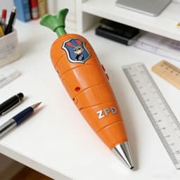 @# NEW Disney Zootopia 2 Carrot Recorder Pen | Judy & Nick Style for Kids | 60s Mini Recorder | 2-in-1 Gel Pen Stationery-----