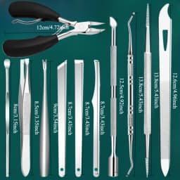 1/10/11pcs Stainless Steel In-Growth Toenail and Cuticle Removal Kit - Odorless Pedicure and Manicure Suitable for Nail Polish