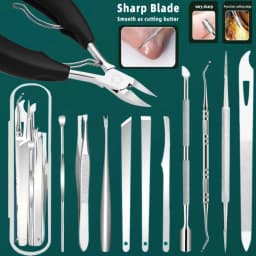 1/10/11pcs Stainless Steel In-Growth Toenail and Cuticle Removal Kit - Odorless Pedicure and Manicure Suitable for Nail Polish