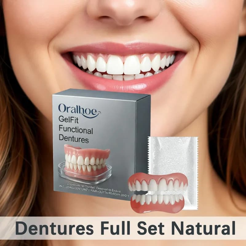 New Silicone Fake Teeth Temporary Denture Upper Lower Jaw Realistic Decorative Teeth To Fill Gaps Orthodontic False Teeth Kit