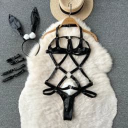 Women Leopard Print Velour Bodysuits Fashion One Piece Combination Halter Vintage Bodycon Sexy Onesie Lingerie Comfortable New