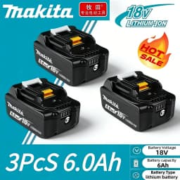 100% Original 18V 6Ah Makita Battery, Used for High-Capacity Rechargeable Power Tools, Backup Lithium-Ion Battery + Charger