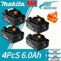 100% Original 18V 6Ah Makita Battery, Used for High-Capacity Rechargeable Power Tools, Backup Lithium-Ion Battery + Charger
