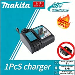 100% Original 18V 6Ah Makita Battery, Used for High-Capacity Rechargeable Power Tools, Backup Lithium-Ion Battery + Charger
