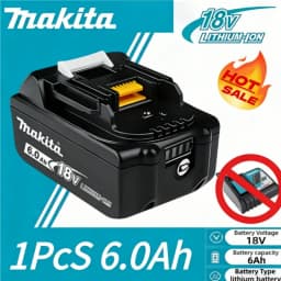 100% Original 18V 6Ah Makita Battery, Used for High-Capacity Rechargeable Power Tools, Backup Lithium-Ion Battery + Charger