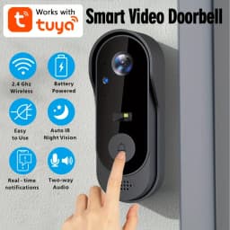 Tuya WiFi Home Smart Video Doorbell Outdoor Bidirectional HD Door Eye Camera 1080P Support SD Card Cloud Storage Waterproof