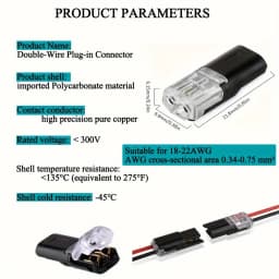 Fast Electric Wire Connector Free Stripping Plug Quick Cable Connector Dual line Interconnection Automotive Terminal Connectors