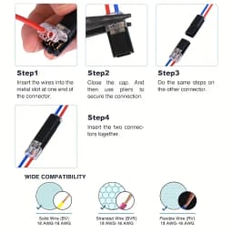 Fast Electric Wire Connector Free Stripping Plug Quick Cable Connector Dual line Interconnection Automotive Terminal Connectors