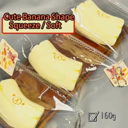 handmade Squishy with BUTTER texture - Banana bear Shaped Decor to Relieve Stress - Food grade silicone Safety Material 2026 S
