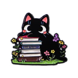 Book Lover Enamel Pin Cute Reading Themed Brooch "Just One More Chapter" Lapel Pins for Backpacks Bookworm Gift