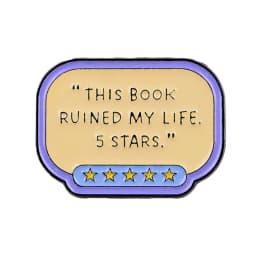 Book Lover Enamel Pin Cute Reading Themed Brooch "Just One More Chapter" Lapel Pins for Backpacks Bookworm Gift