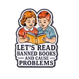 Book Lover Enamel Pin Cute Reading Themed Brooch "Just One More Chapter" Lapel Pins for Backpacks Bookworm Gift