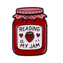 Book Lover Enamel Pin Cute Reading Themed Brooch "Just One More Chapter" Lapel Pins for Backpacks Bookworm Gift