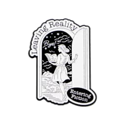 Book Lover Enamel Pin Cute Reading Themed Brooch "Just One More Chapter" Lapel Pins for Backpacks Bookworm Gift