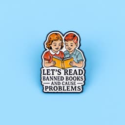 Book Lover Enamel Pin Cute Reading Themed Brooch "Just One More Chapter" Lapel Pins for Backpacks Bookworm Gift