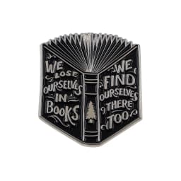 Book Lover Enamel Pin Cute Reading Themed Brooch "Just One More Chapter" Lapel Pins for Backpacks Bookworm Gift
