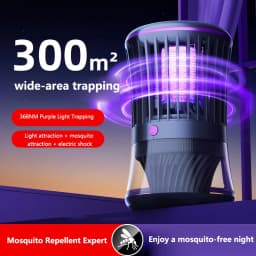 368NM Light Mosquito Killer Lamp Electric Shock Inhalation 2-in-1 Fly Trap Household Use Efficient in Killing Flies Mosquitoes