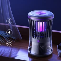 368NM Light Mosquito Killer Lamp Electric Shock Inhalation 2-in-1 Fly Trap Household Use Efficient in Killing Flies Mosquitoes