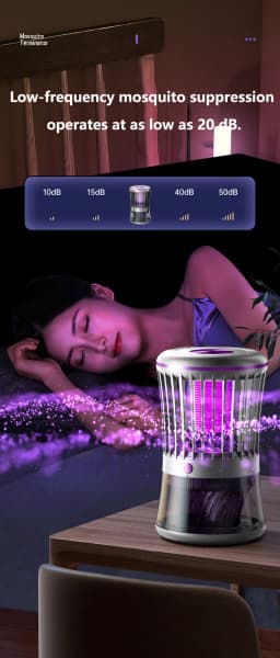 368NM Light Mosquito Killer Lamp Electric Shock Inhalation 2-in-1 Fly Trap Household Use Efficient in Killing Flies Mosquitoes