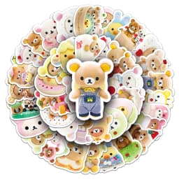 54PCS Rilakkuma Stickers Kiiroitori Graffiti Stickers DIY Diary Phone Case Handmade Scrapbook Aesthetic Stickers