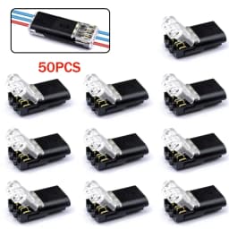 10/30/50Pcs Wire Connect Terminal Connector, 3-Pin Bidirectional Plug-in Cable Buckle Connector DC Lock Cover Suitable LED