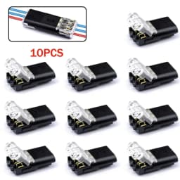 10/30/50Pcs Wire Connect Terminal Connector, 3-Pin Bidirectional Plug-in Cable Buckle Connector DC Lock Cover Suitable LED