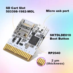Chiscart Transparent Frosted MicroUSB DSpico Game Reader RP2040 16 MBit Compatible With NDS NDSL DSi 3DS Consoles